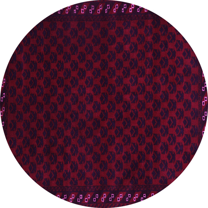 Round Machine Washable Southwestern Pink Country Rug, wshtr2398pnk
