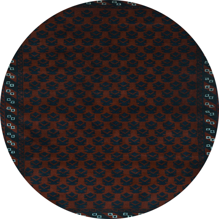 Round Southwestern Light Blue Country Rug, tr2398lblu