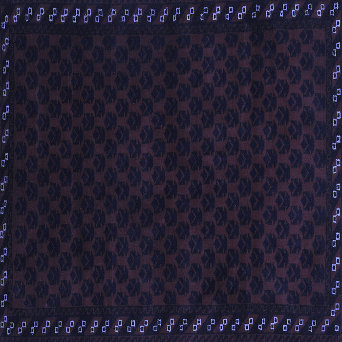 Square Machine Washable Southwestern Blue Country Rug, wshtr2398blu