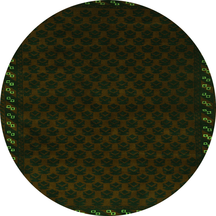 Square Southwestern Green Country Rug, tr2398grn