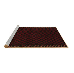 Sideview of Machine Washable Southwestern Brown Country Rug, wshtr2398brn