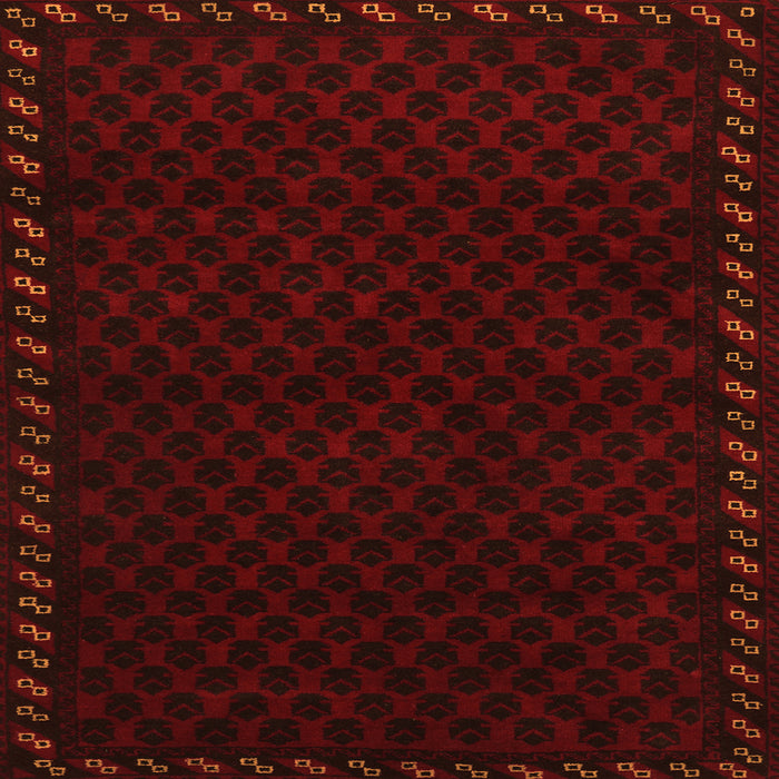 Round Machine Washable Southwestern Orange Country Area Rugs, wshtr2398org