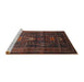 Sideview of Machine Washable Traditional Chestnut Brown Rug, wshtr2399