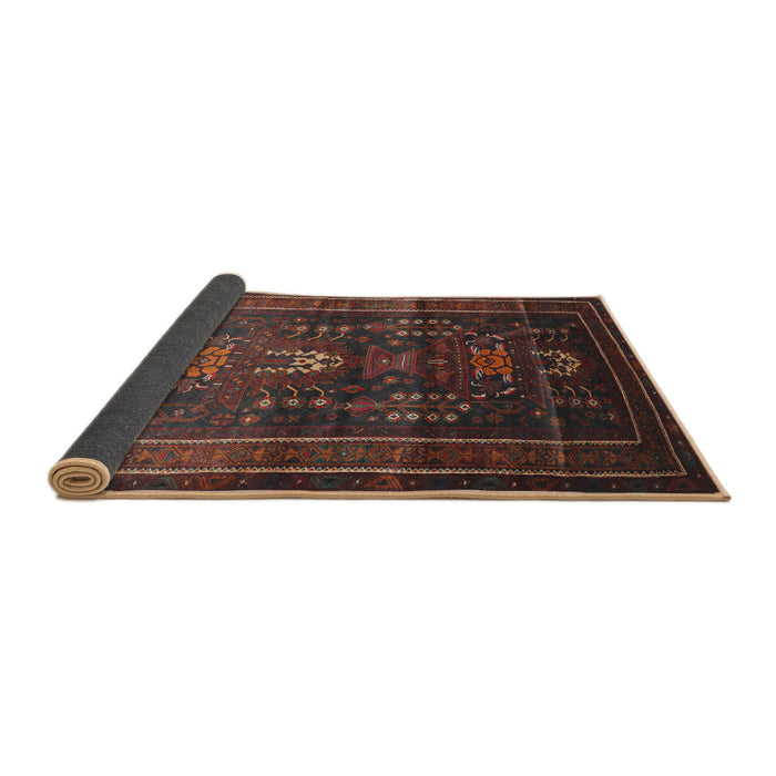 Sideview of Traditional Chestnut Brown Persian Rug, tr2399