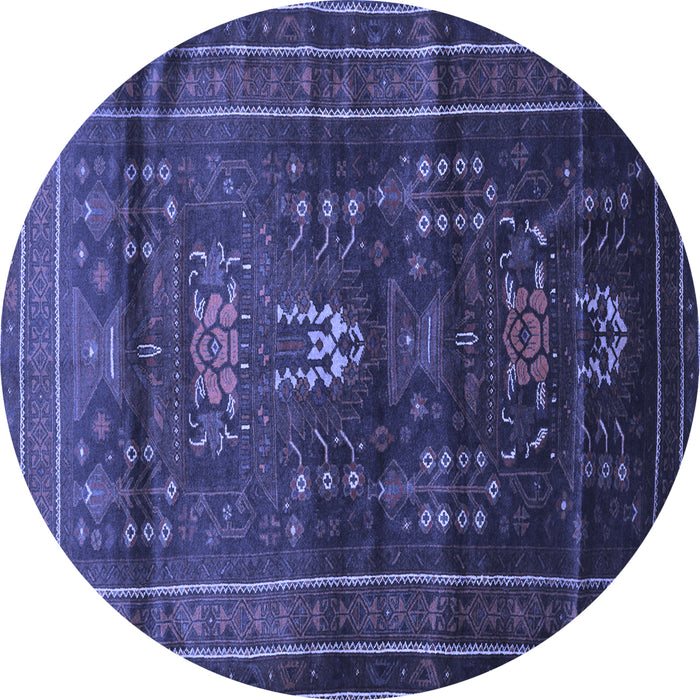 Round Persian Blue Traditional Rug, tr2399blu