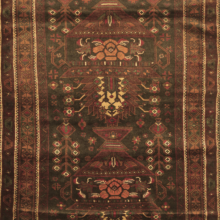 Machine Washable Persian Brown Traditional Rug, wshtr2399brn