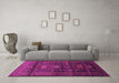 Machine Washable Persian Pink Traditional Rug in a Living Room, wshtr2399pnk