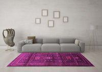 Machine Washable Persian Pink Traditional Rug, wshtr2399pnk