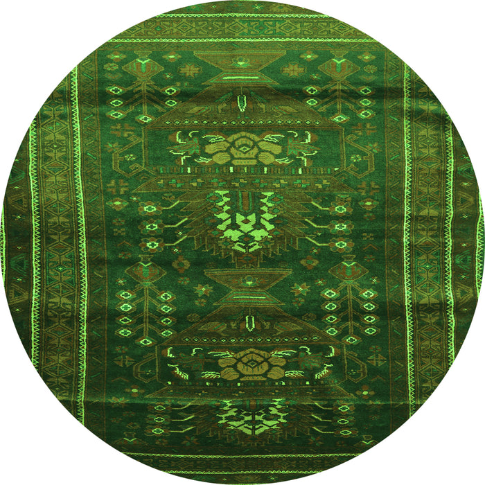 Square Persian Green Traditional Rug, tr2399grn