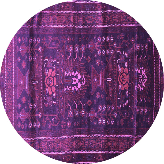 Round Machine Washable Persian Purple Traditional Area Rugs, wshtr2399pur