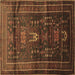 Square Machine Washable Persian Brown Traditional Rug, wshtr2399brn