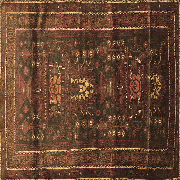 Square Persian Brown Traditional Rug, tr2399brn