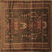 Square Persian Brown Traditional Rug, tr2399brn