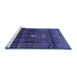 Sideview of Machine Washable Persian Blue Traditional Rug, wshtr2399blu