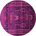 Round Machine Washable Persian Pink Traditional Rug, wshtr2399pnk