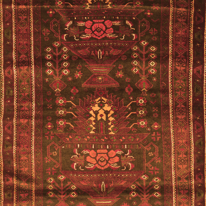 Serging Thickness of Machine Washable Persian Orange Traditional Area Rugs, wshtr2399org
