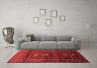 Machine Washable Persian Red Traditional Rug, wshtr2399red