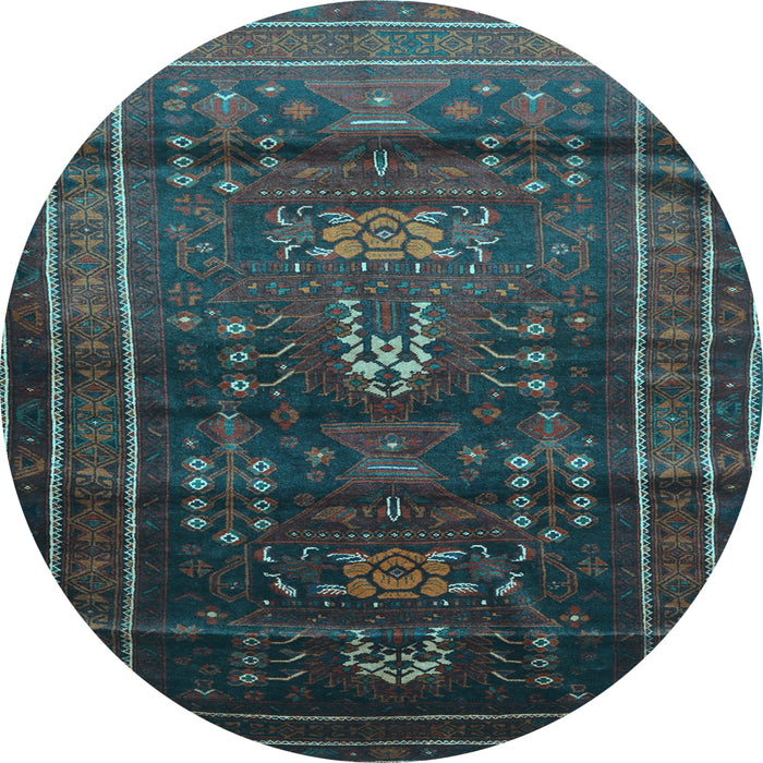 Round Persian Light Blue Traditional Rug, tr2399lblu