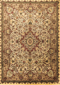 Medallion Brown Traditional Rug, tr239brn