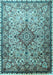 Medallion Light Blue Traditional Rug, tr239lblu