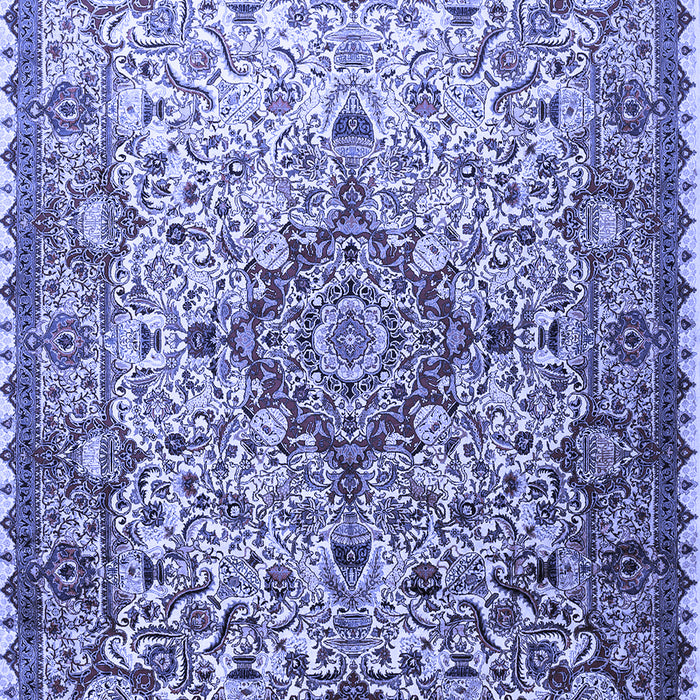 Machine Washable Medallion Blue Traditional Rug, wshtr239blu