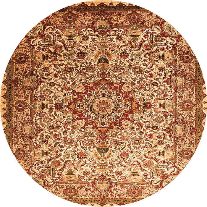 Machine Washable Medallion Orange Traditional Area Rugs, wshtr239org