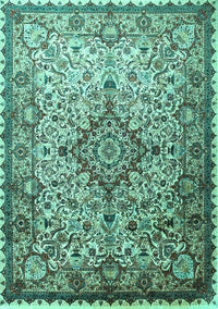 Medallion Turquoise Traditional Rug, tr239turq