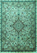 Medallion Turquoise Traditional Rug, tr239turq