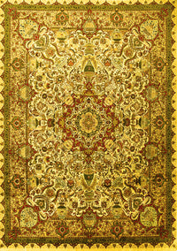 Medallion Yellow Traditional Rug, tr239yw