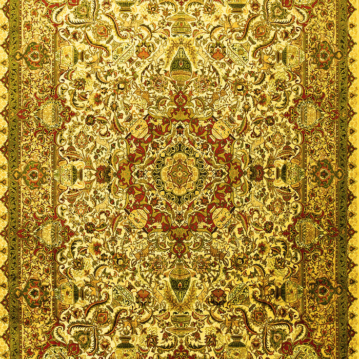 Medallion Yellow Traditional Rug, tr239yw