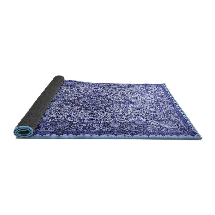 Sideview of Medallion Blue Traditional Rug, tr239blu