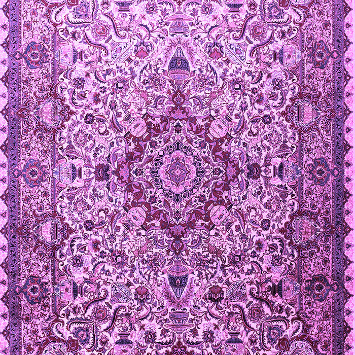 Machine Washable Medallion Purple Traditional Area Rugs, wshtr239pur