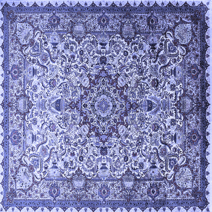 Square Medallion Blue Traditional Rug, tr239blu