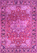 Machine Washable Medallion Pink Traditional Rug, wshtr23pnk