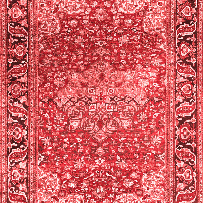 Machine Washable Medallion Red Traditional Rug, wshtr23red
