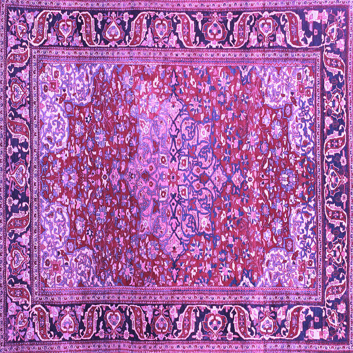 Square Medallion Purple Traditional Rug, tr23pur