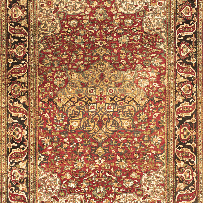 Machine Washable Medallion Brown Traditional Rug, wshtr23brn