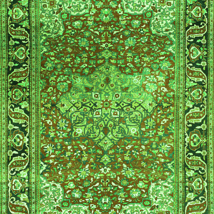 Serging Thickness of Machine Washable Medallion Green Traditional Area Rugs, wshtr23grn