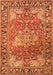 Serging Thickness of Machine Washable Medallion Orange Traditional Area Rugs, wshtr23org