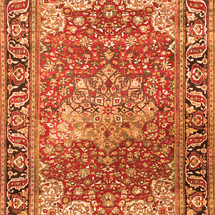 Serging Thickness of Machine Washable Medallion Orange Traditional Area Rugs, wshtr23org