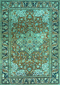 Medallion Turquoise Traditional Rug, tr23turq