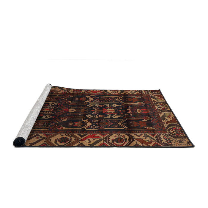 Sideview of Machine Washable Traditional Night Red Rug, wshtr2400