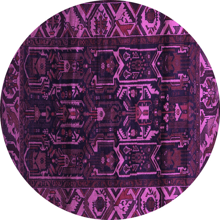 Round Persian Purple Traditional Rug, tr2400pur