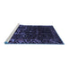 Sideview of Machine Washable Persian Blue Traditional Rug, wshtr2400blu