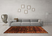 Machine Washable Persian Orange Traditional Area Rugs in a Living Room, wshtr2400org