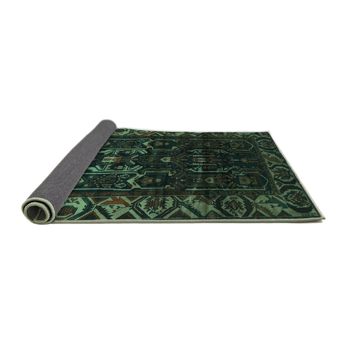Sideview of Persian Turquoise Traditional Rug, tr2400turq