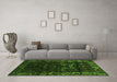 Machine Washable Persian Green Traditional Area Rugs in a Living Room,, wshtr2400grn