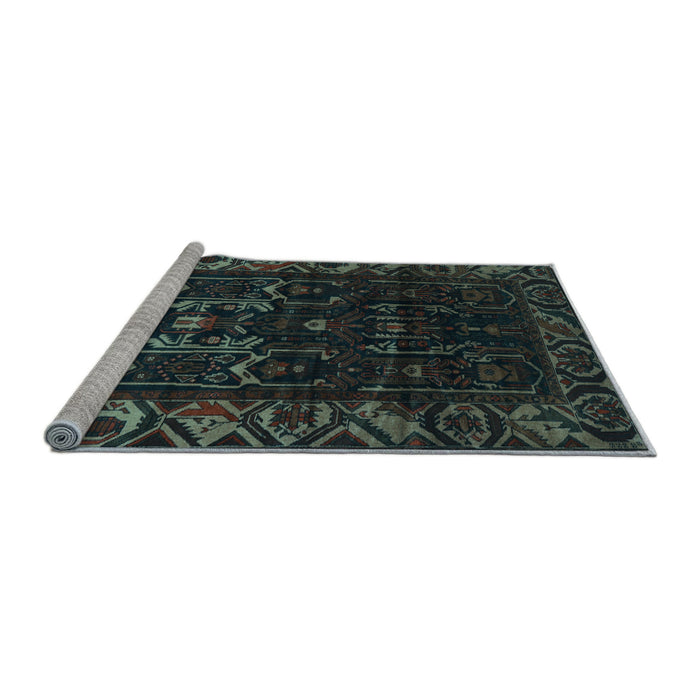 Sideview of Machine Washable Persian Light Blue Traditional Rug, wshtr2400lblu