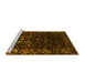 Sideview of Machine Washable Persian Yellow Traditional Rug, wshtr2400yw