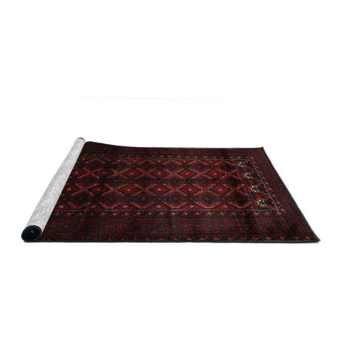 Sideview of Machine Washable Traditional Midnight Gray Rug, wshtr2401